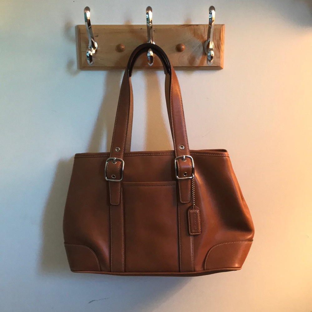 Light brown soft leathered Coach handbag
